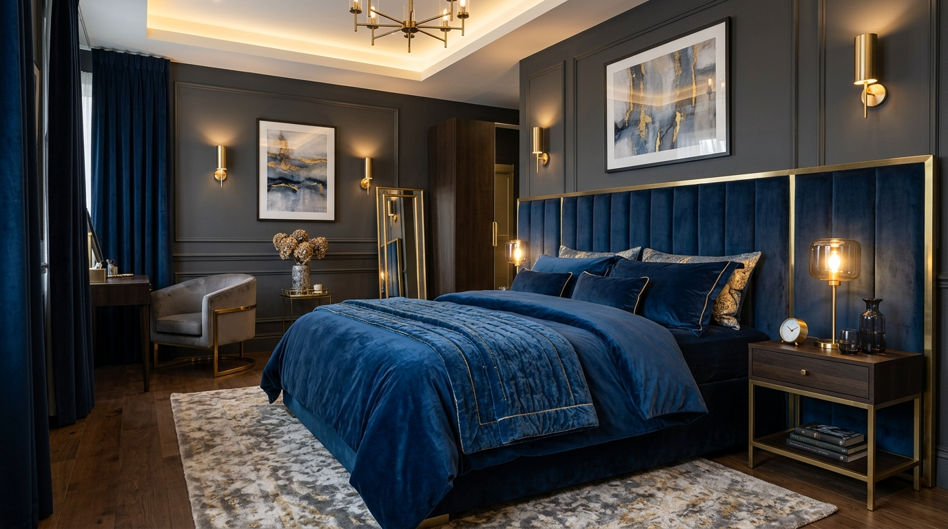 Balance cool grey with warm materials